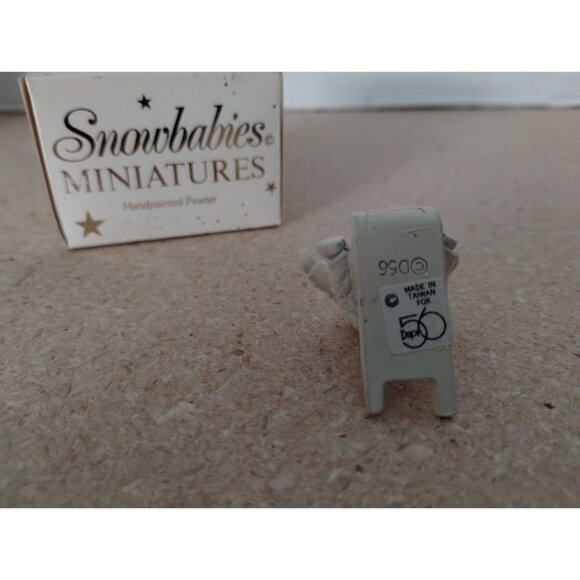 Snowbabies Miniatures "Give Me A Push!" Handpainted Pewter Figurine With Origina - Picture 6 of 6